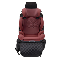 Protector de asiento para silla infantil de cuero ecológico, patrón de rombo negro