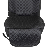 Protector de asiento para silla infantil de cuero ecológico, patrón de rombo negro