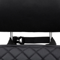 Protector de asiento para silla infantil de cuero ecológico, patrón de rombo negro