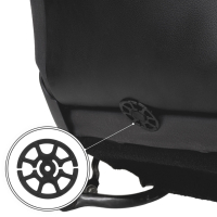 Protector de asiento para silla infantil de cuero ecológico, patrón de rombo negro